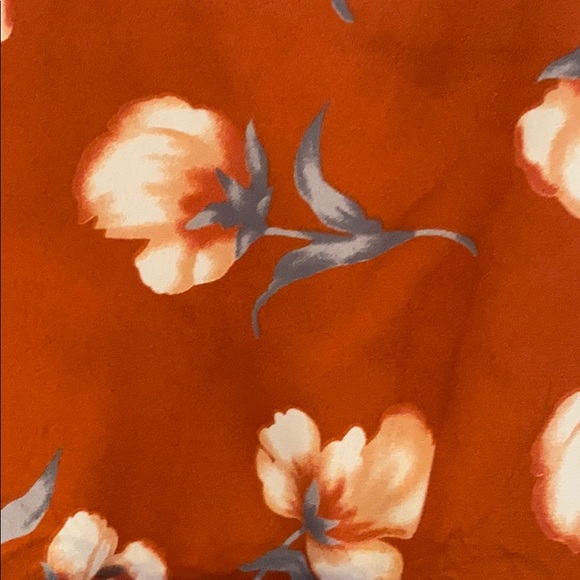 Orange cropped floral shirt - Picture 3 of 4
